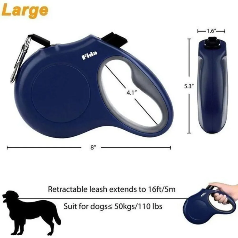 Fida Retractable Dog‎ Leash with Dispenser Large